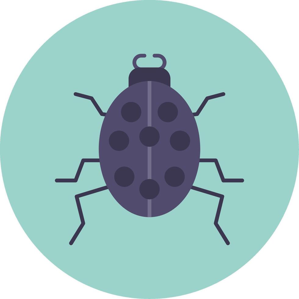 escarabajo plano circulo icono vector