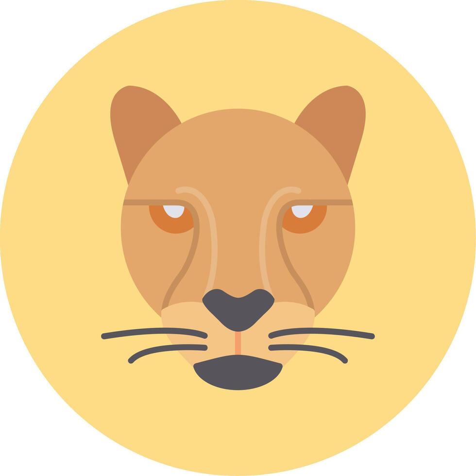 Cheetah Flat Circle Icon vector