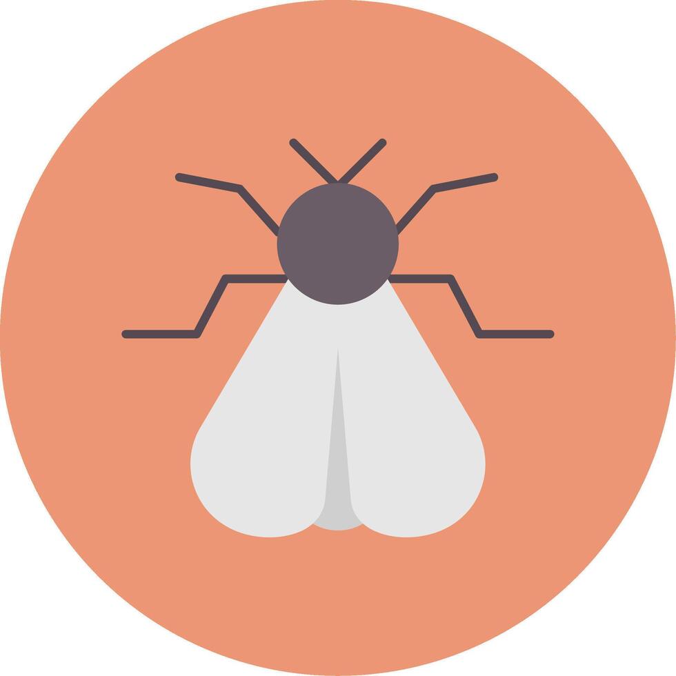 Moth Flat Circle Icon vector