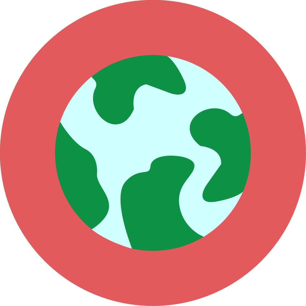 Earth Flat Circle Icon vector