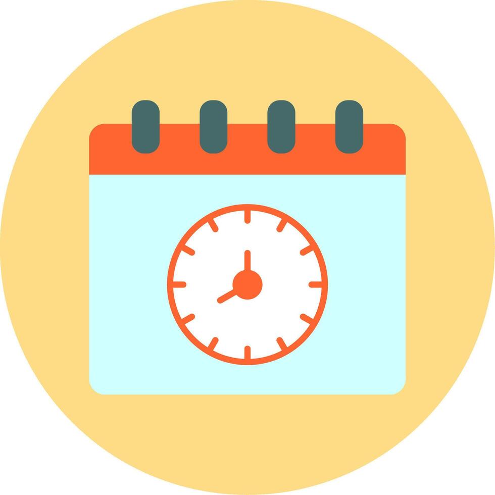 Time And Date Flat Circle Icon vector