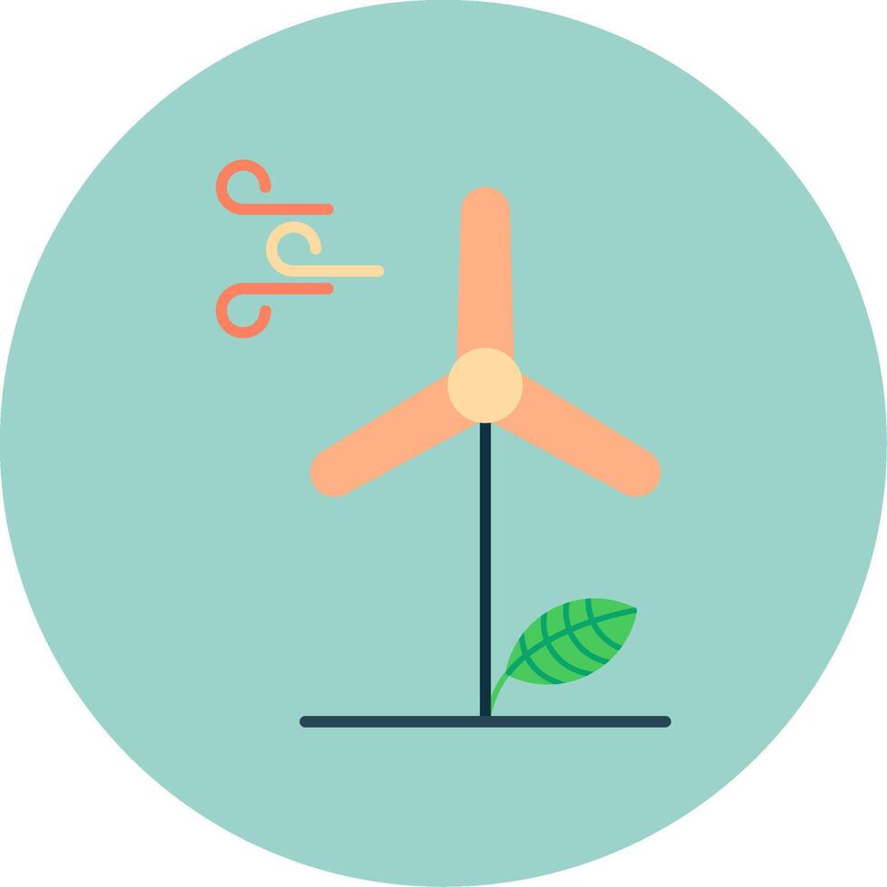 Wind Energy Flat Circle Icon vector