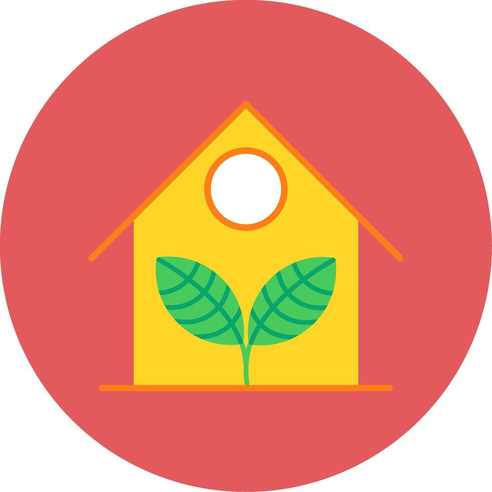 Greenhouse Flat Circle Icon vector