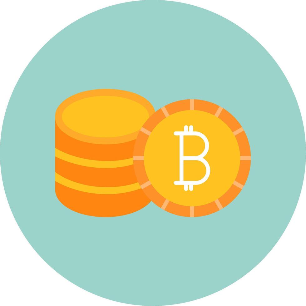 Bitcoin Flat Circle Icon vector