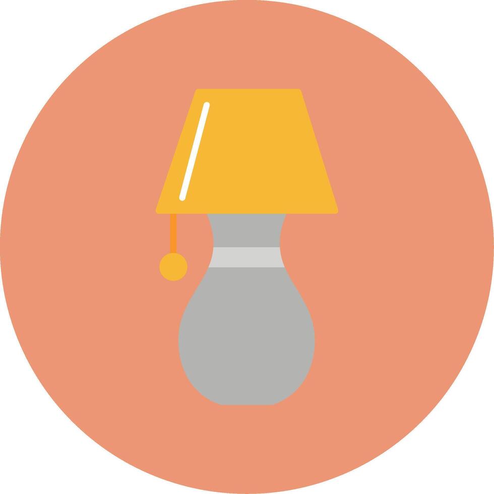 Table Lamp Flat Circle Icon vector