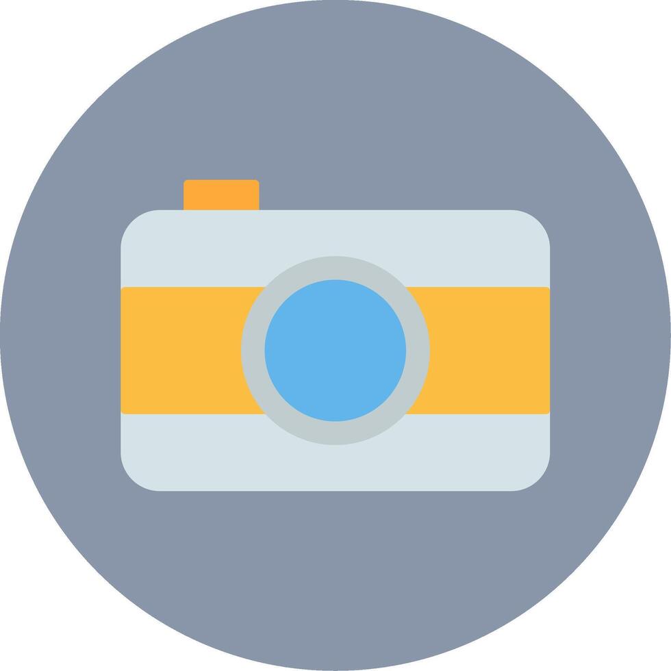 Old Came Flat Circle Icon vector