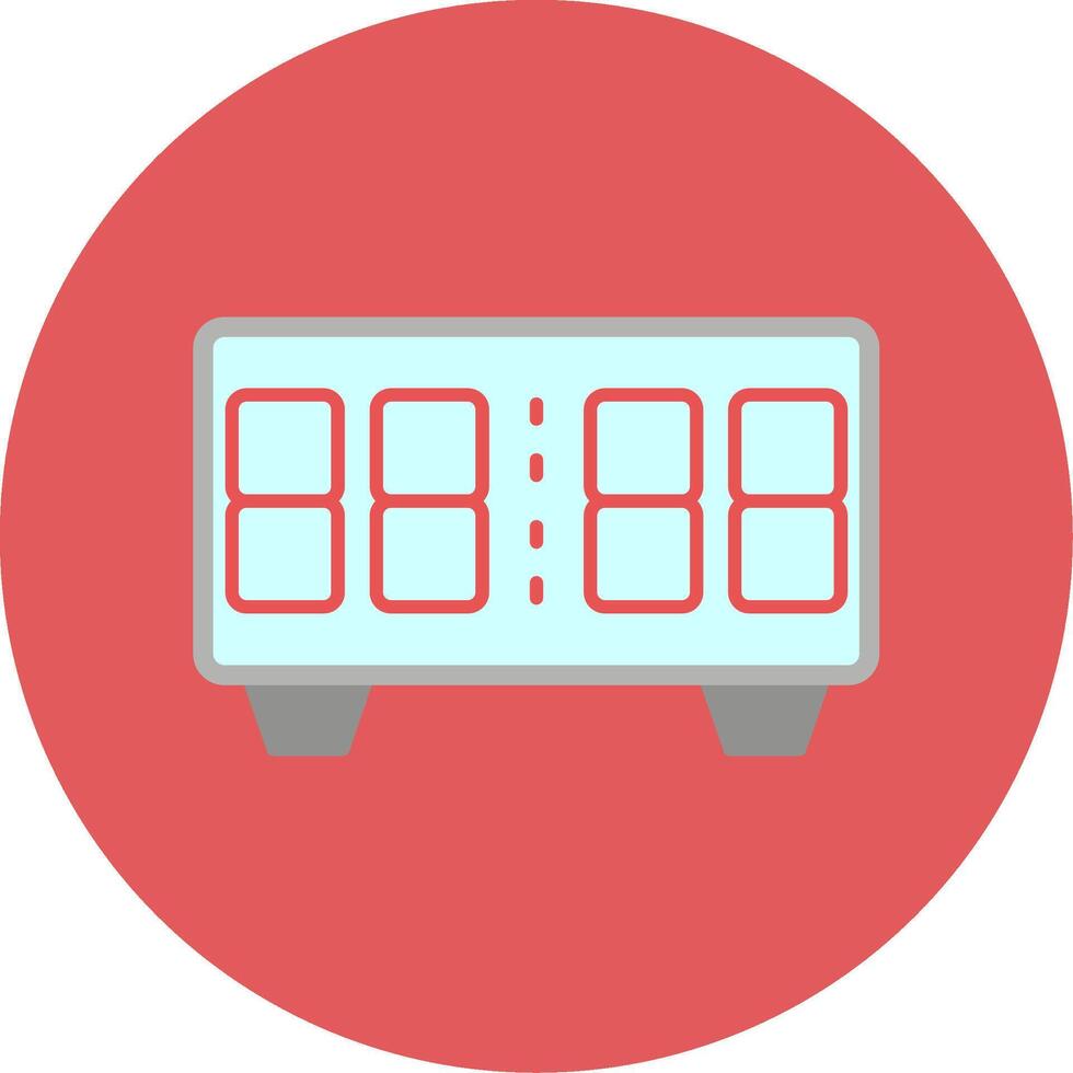 Digital Clock Flat Circle Icon vector