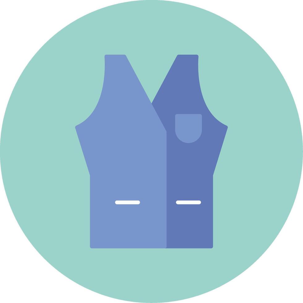 Vest Flat Circle Icon vector