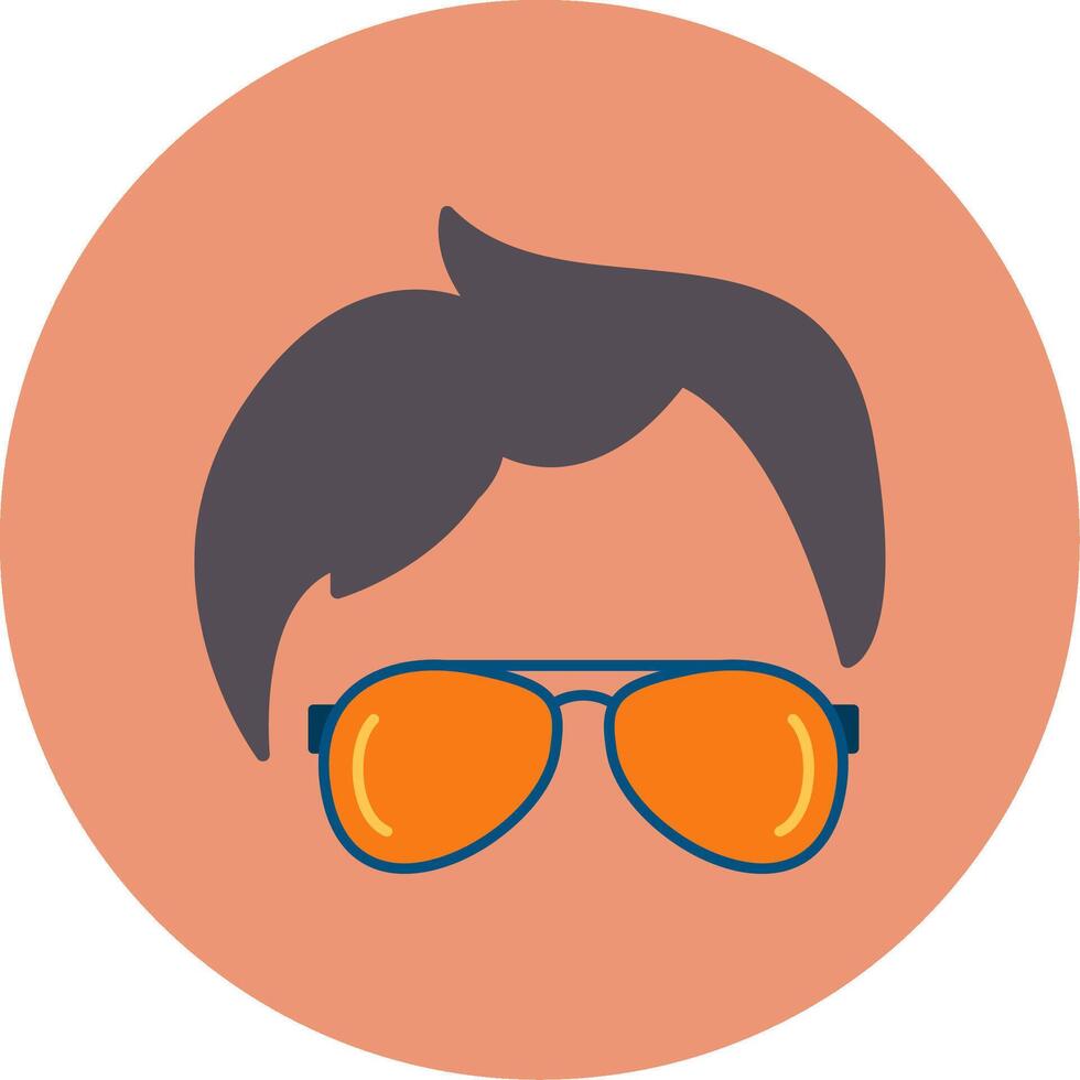 Hairstyle Flat Circle Icon vector