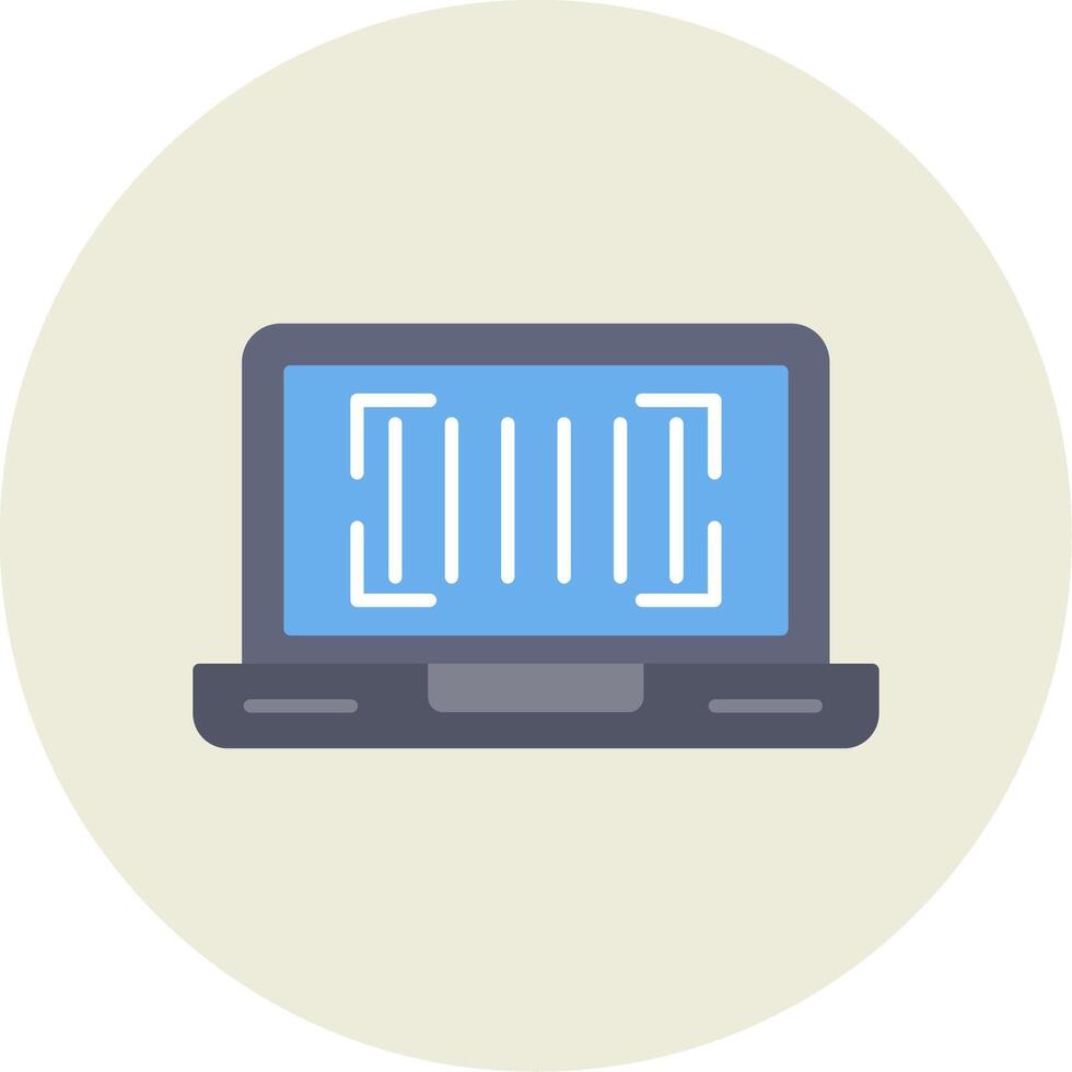 Barcode Flat Circle Icon vector