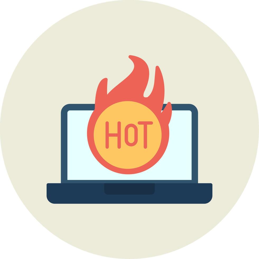 Hot Flat Circle Icon vector