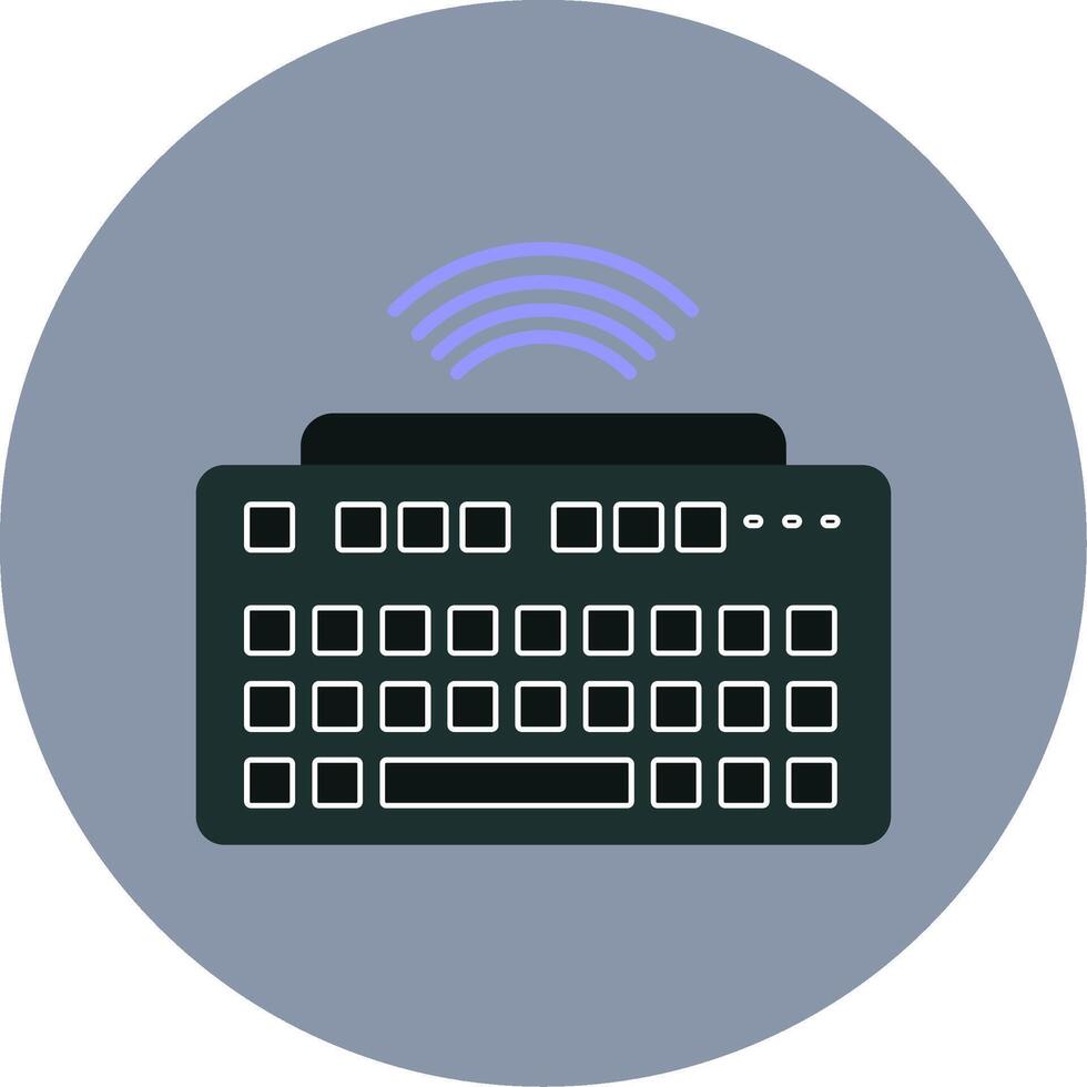 inalámbrico teclado plano circulo icono vector