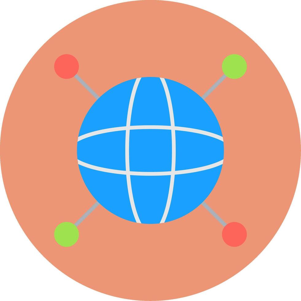 Internet Flat Circle Icon vector
