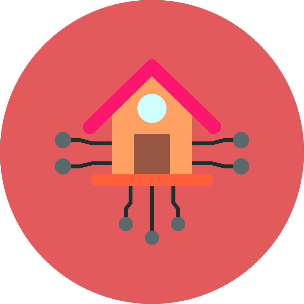 Smart Home Flat Circle Icon vector