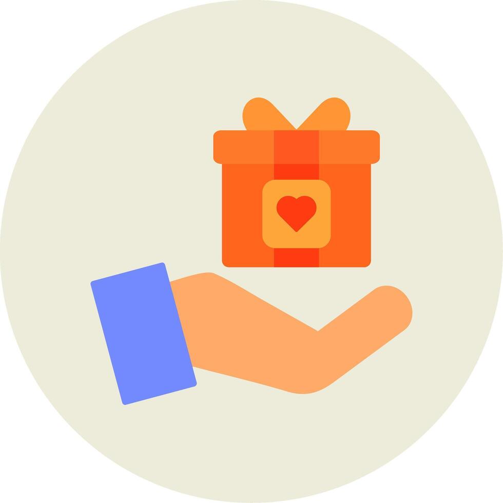 Gift Flat Circle Icon vector