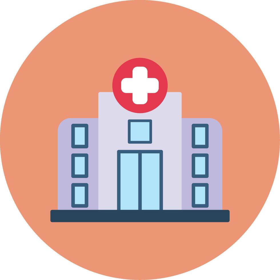 Hospital Flat Circle Icon vector