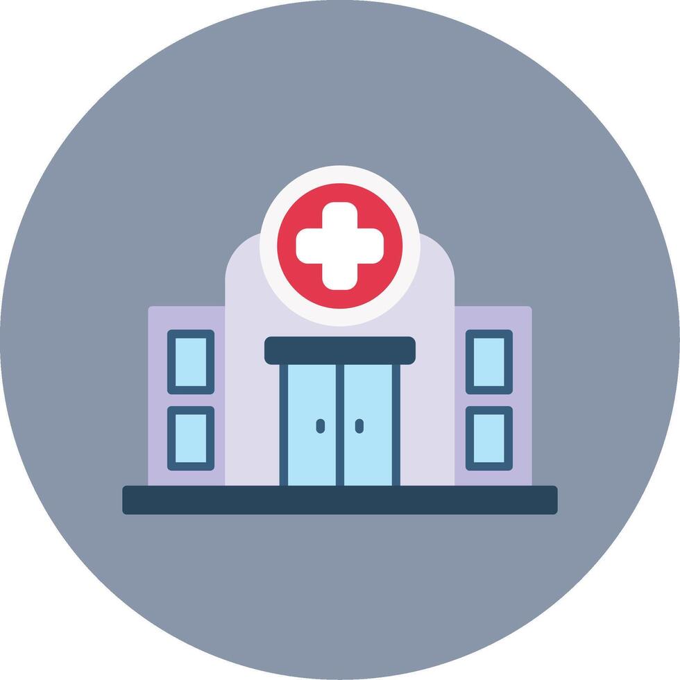 Hospital Flat Circle Icon vector