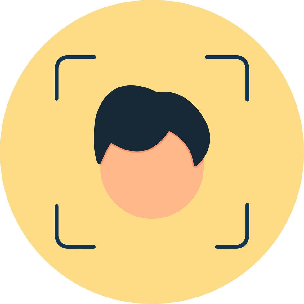 Face Scan Flat Circle Icon vector