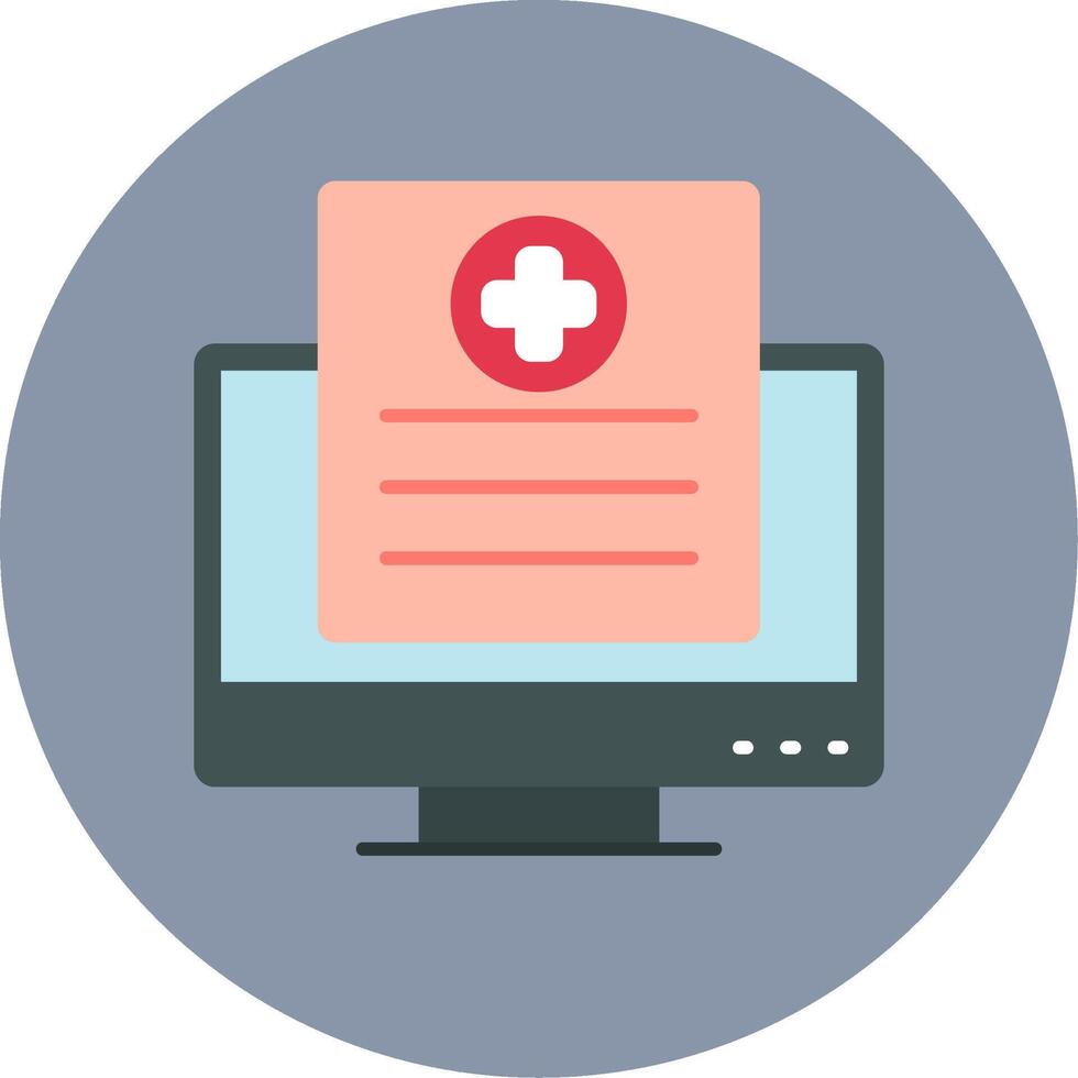 Computer Flat Circle Icon vector