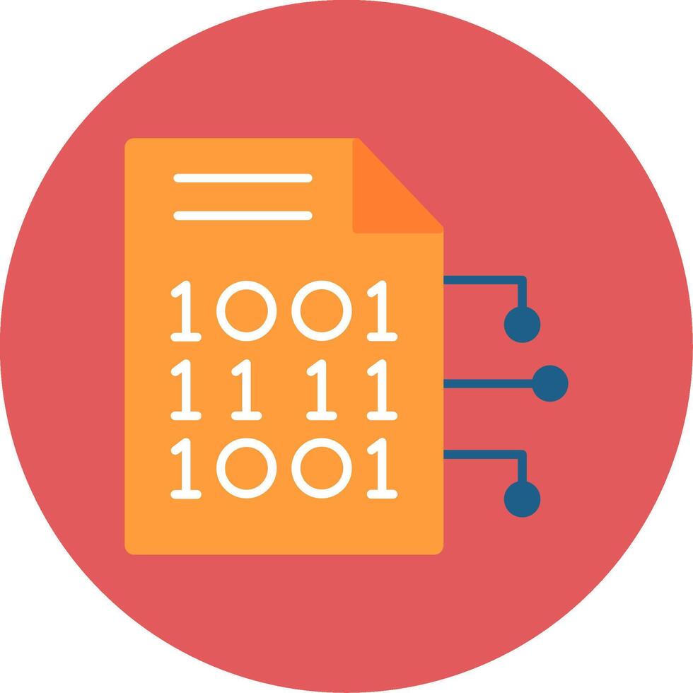 Encryption Data Flat Circle Icon vector