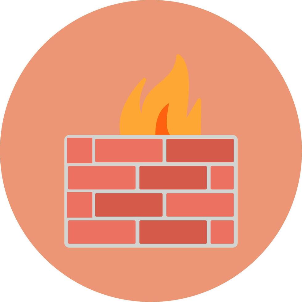 Firewall Flat Circle Icon vector