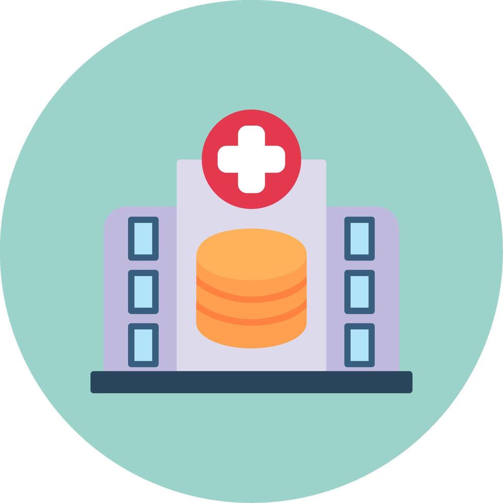 Hospital Database Flat Circle Icon vector