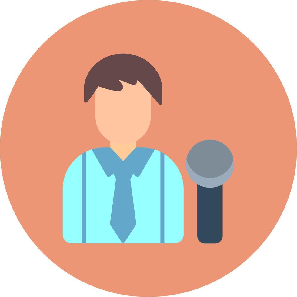 periodista plano circulo icono vector