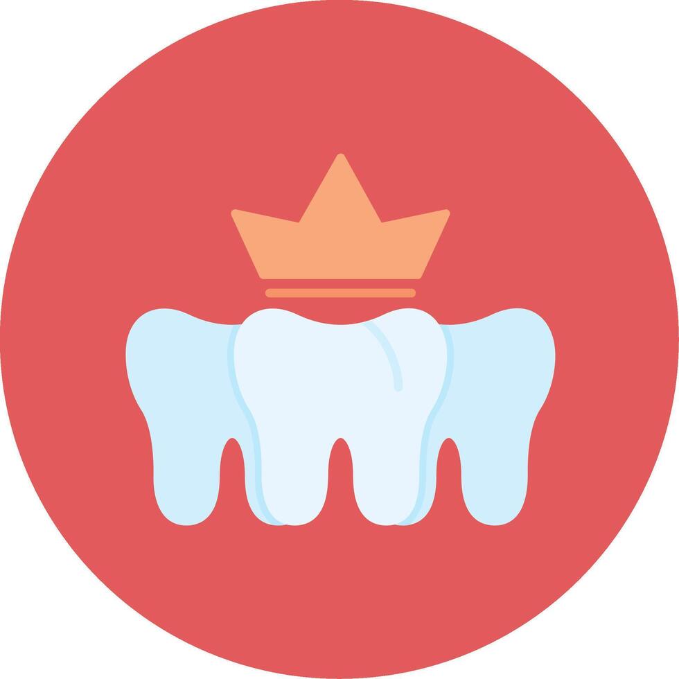 Dental Crown Flat Circle Icon vector