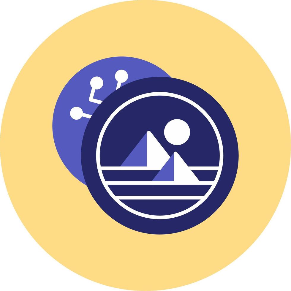Decentraland Flat Circle Icon vector