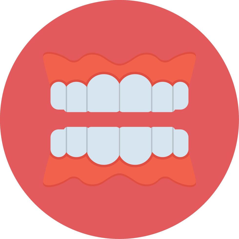 Denture Flat Circle Icon vector