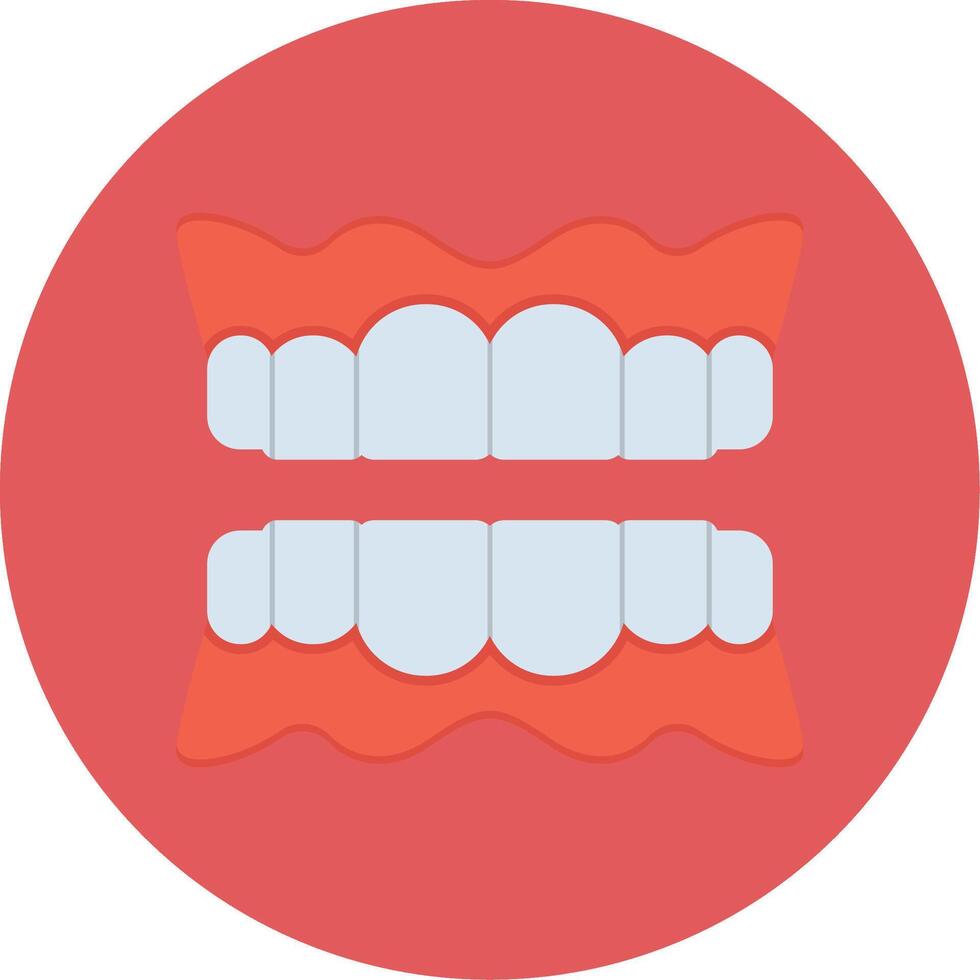 Denture Flat Circle Icon vector