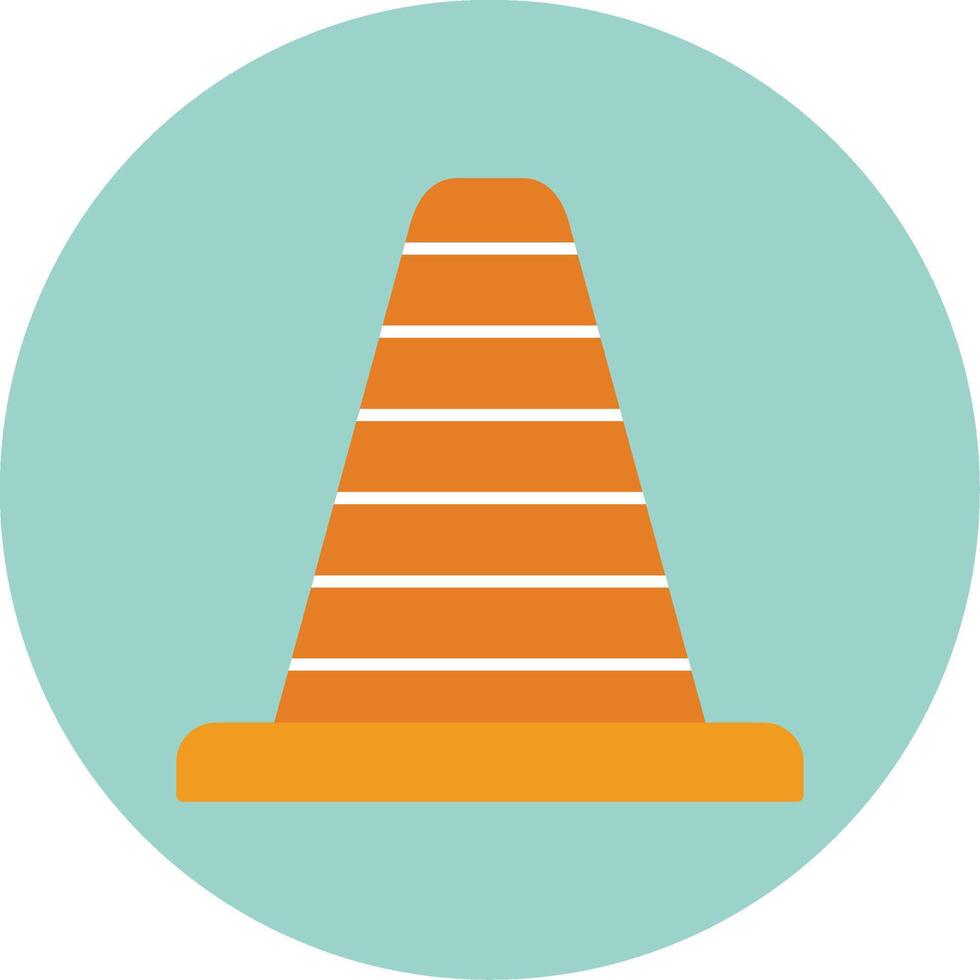 Traffic Cone Flat Circle Icon vector