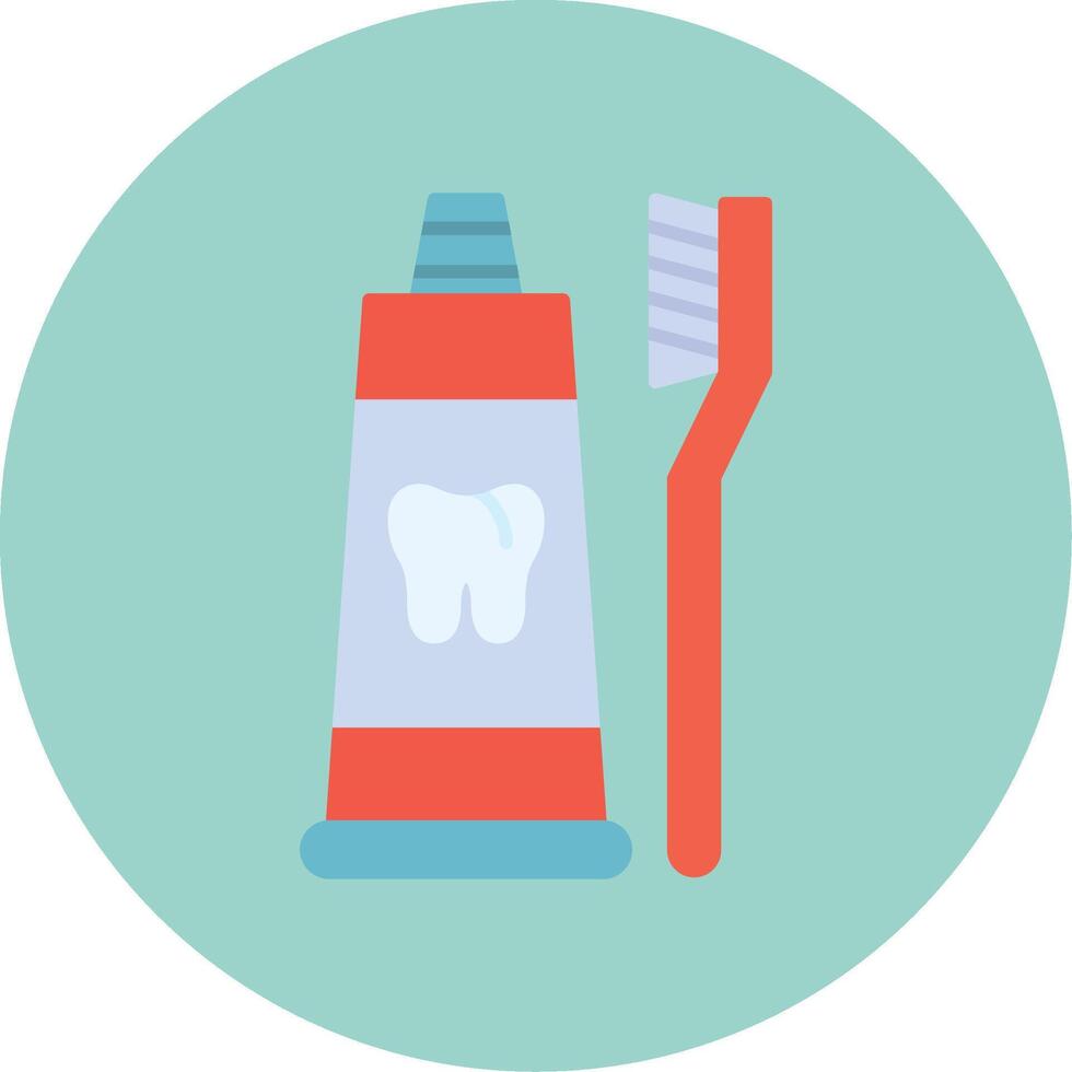 Toothpaste Flat Circle Icon vector