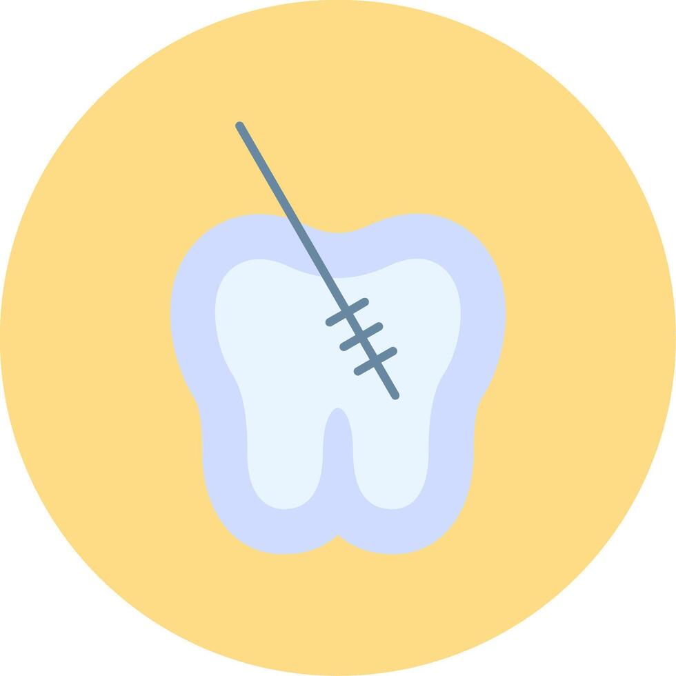 Root Canal Flat Circle Icon vector