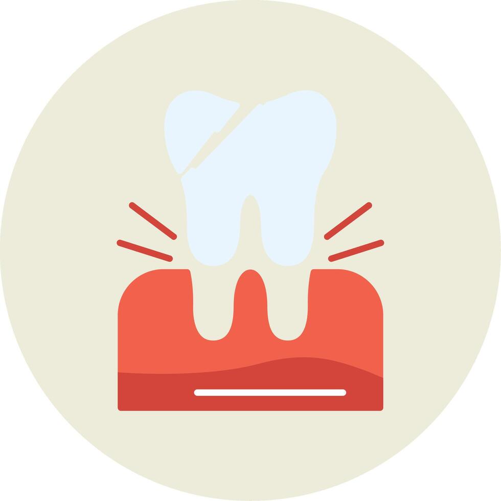 tooth Extraction Flat Circle Icon vector