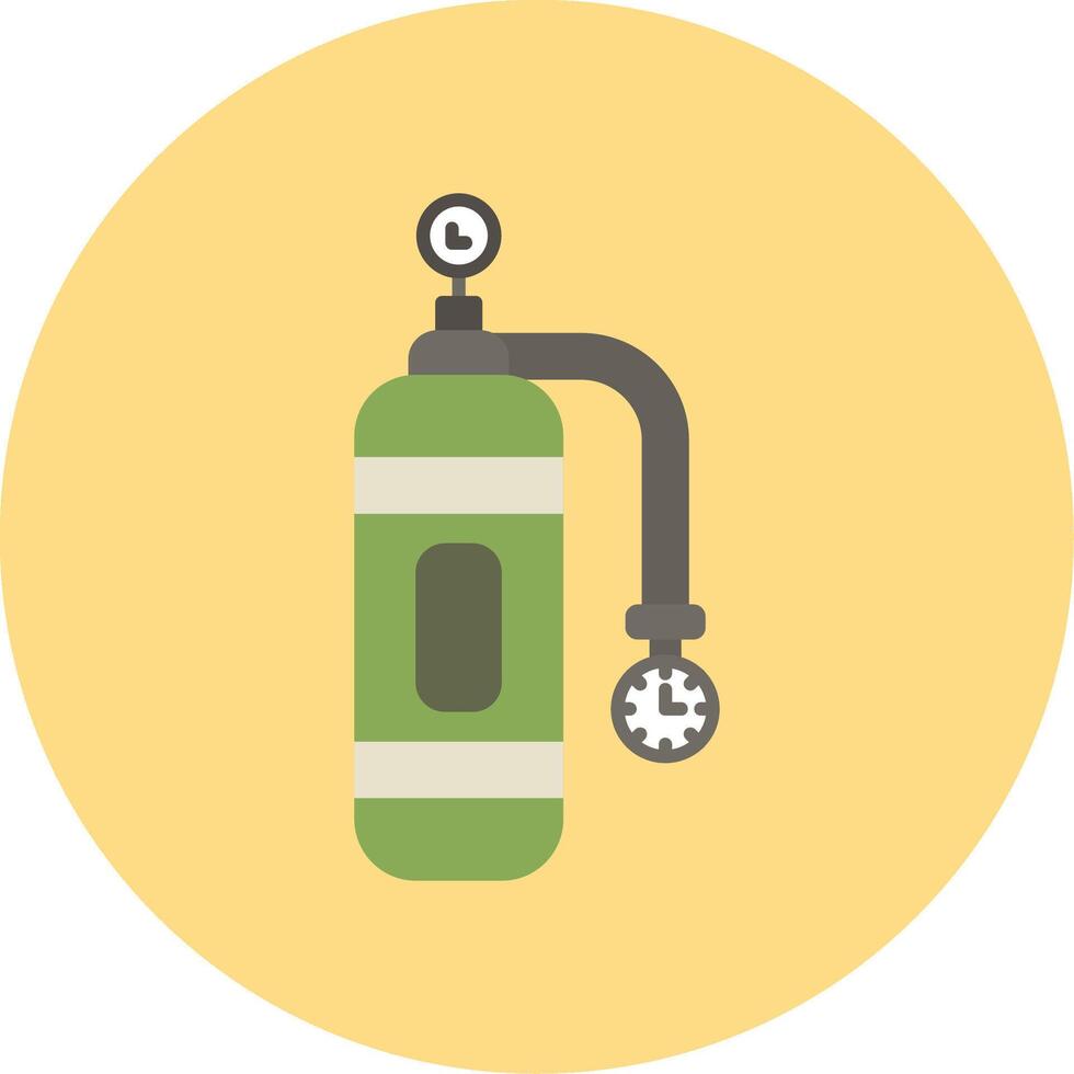 Oxygen Tank Flat Circle Icon vector