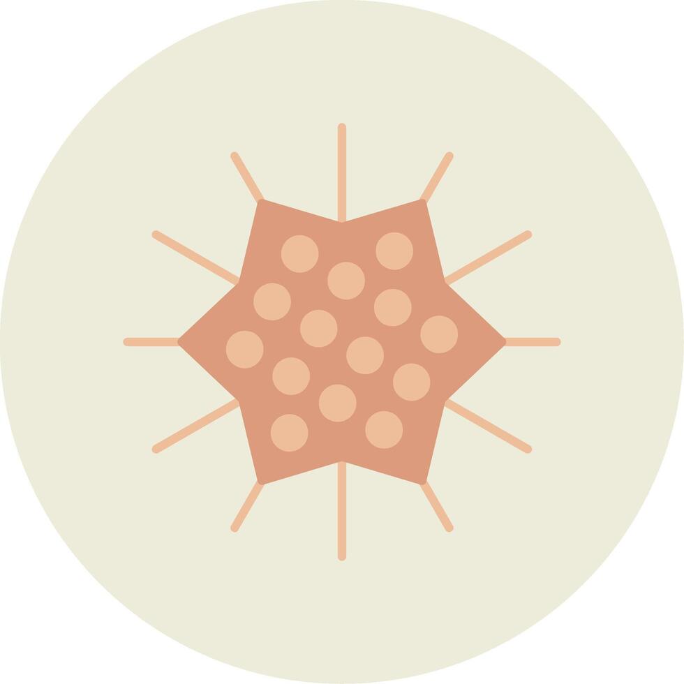 Sea Urchin Flat Circle Icon vector