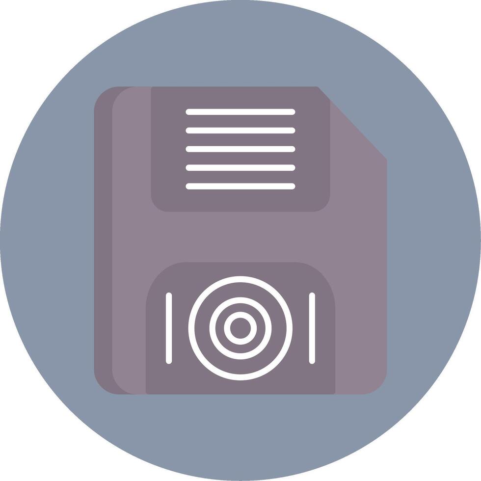 Floppy Disk Flat Circle Icon vector