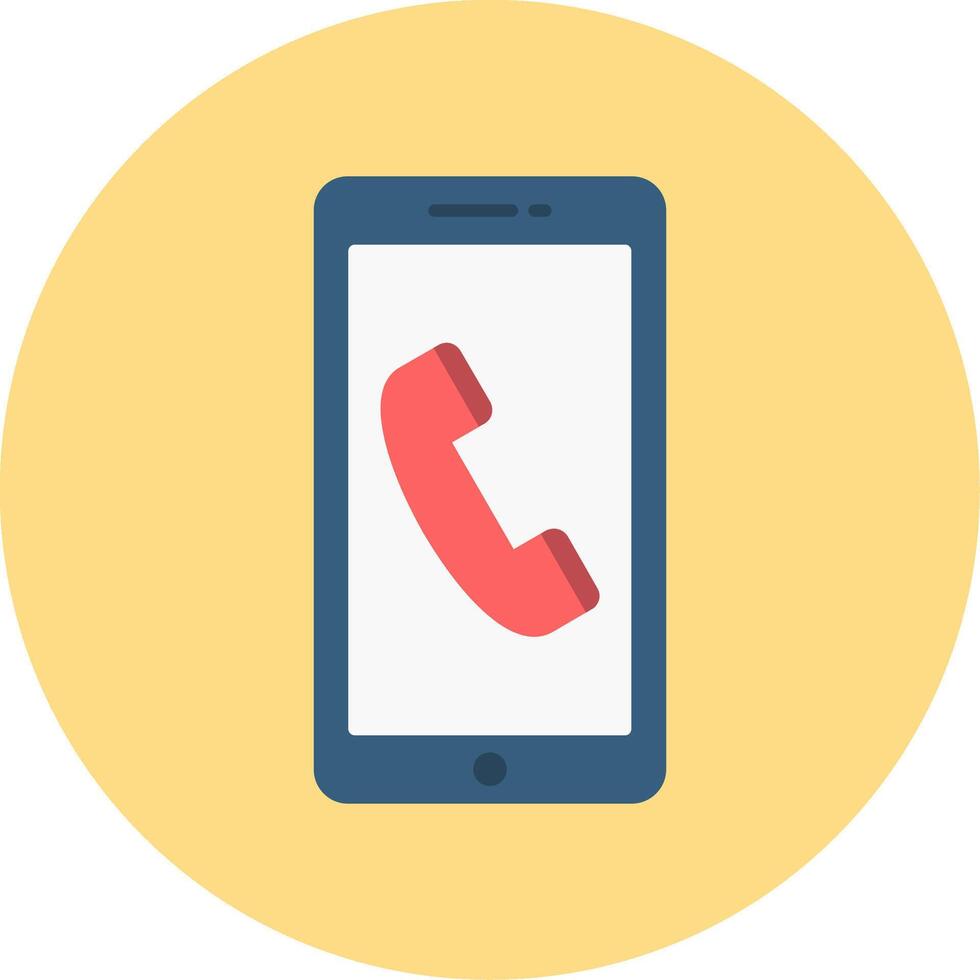 Phone Call Flat Circle Icon vector