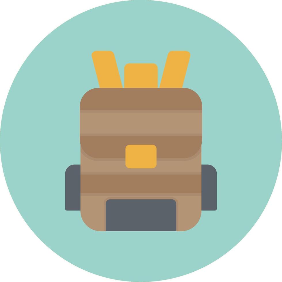 Backpack Flat Circle Icon vector