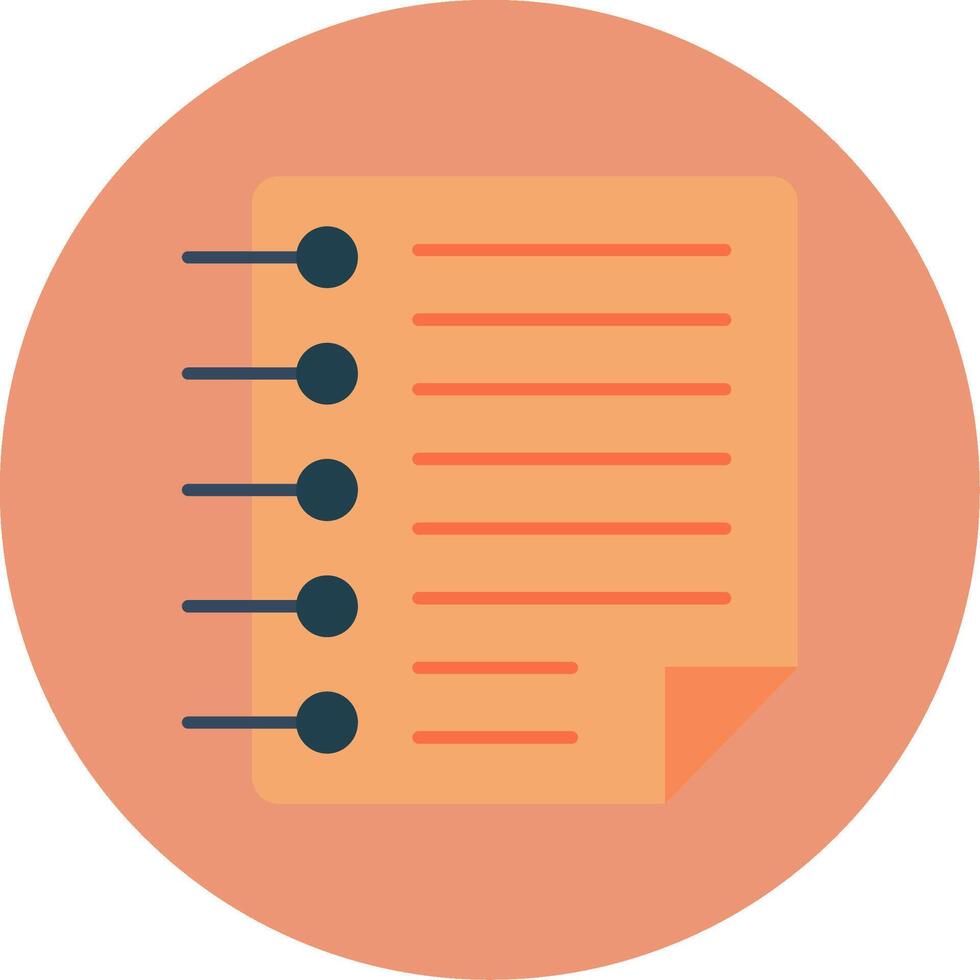 Notes Flat Circle Icon vector