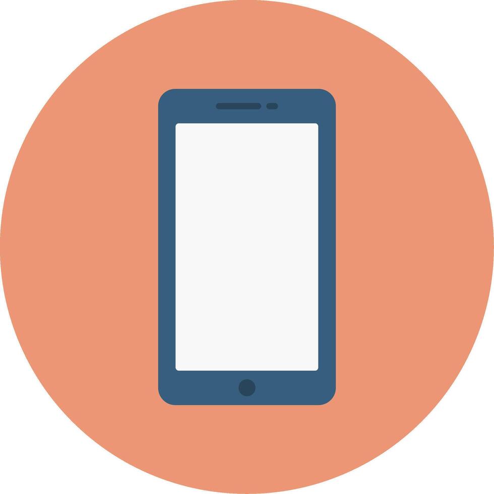 Mobile Phone Flat Circle Icon vector