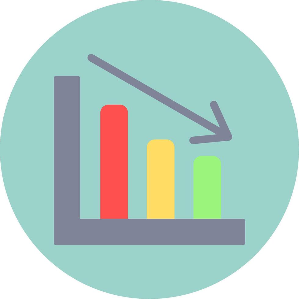 Line chart Flat Circle Icon vector