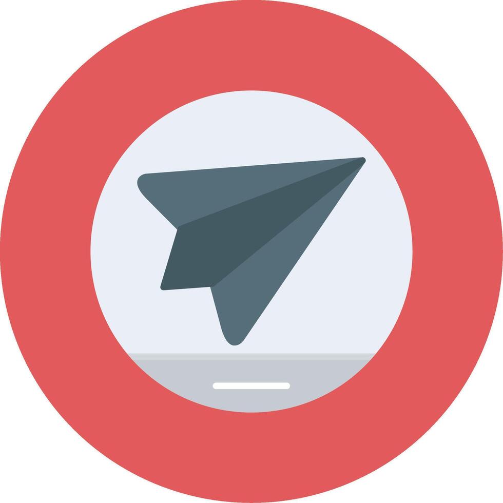 Paper Plane Flat Circle Icon vector