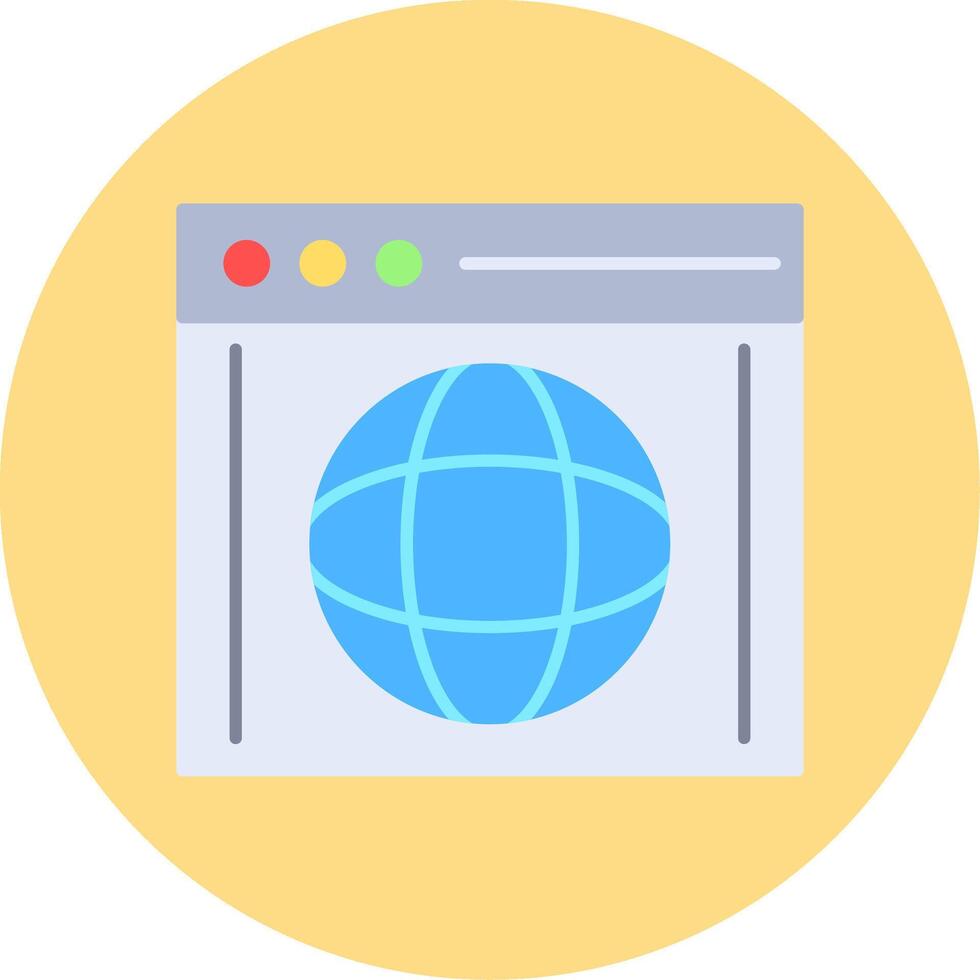 Browser Flat Circle Icon vector