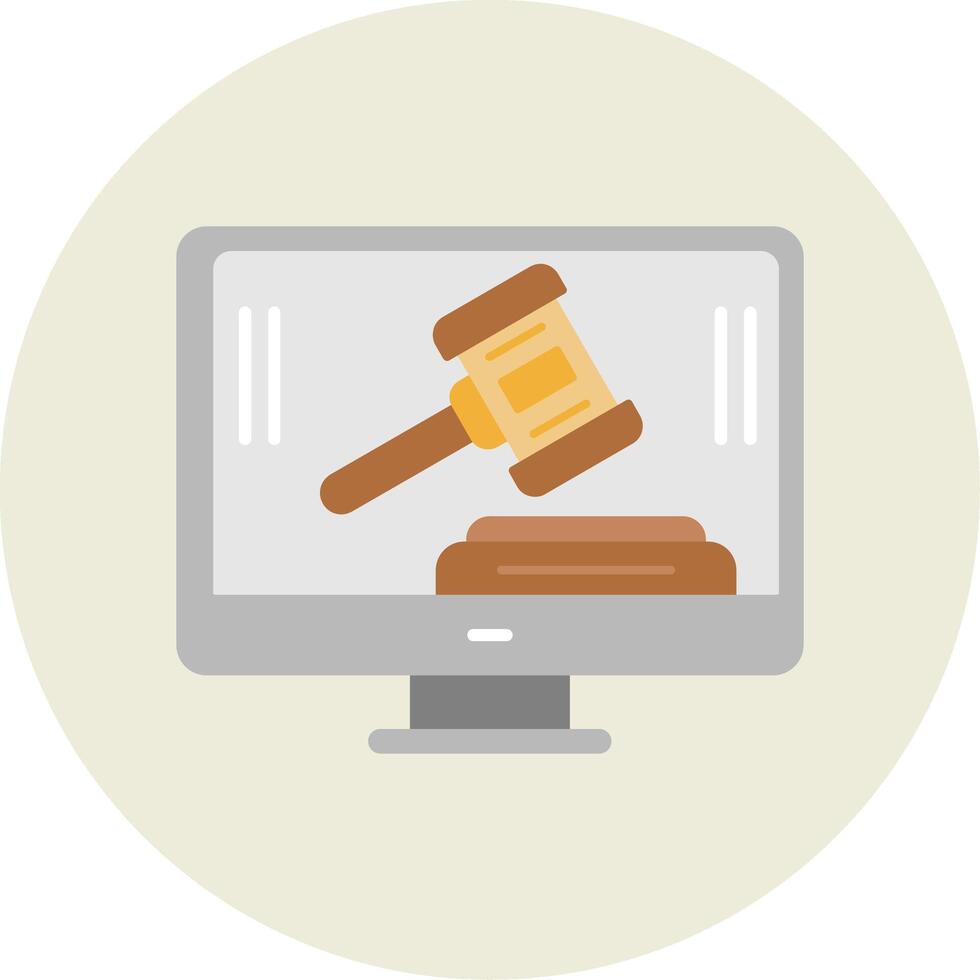 Auction Flat Circle Icon vector