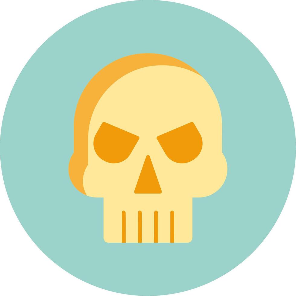 Skull Flat Circle Icon vector