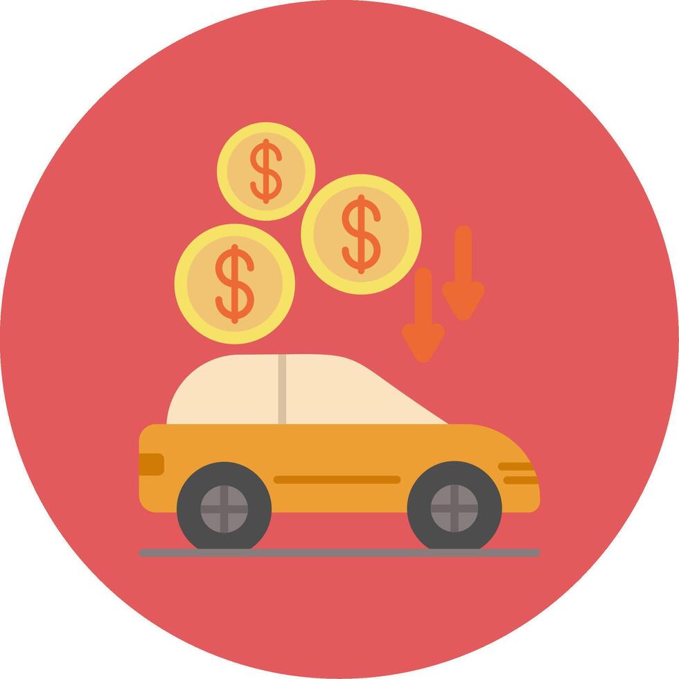 Car Flat Circle Icon vector