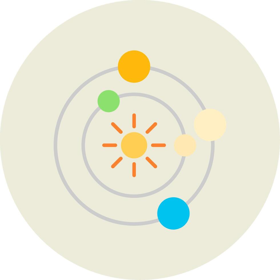 Solar System Flat Circle Icon vector