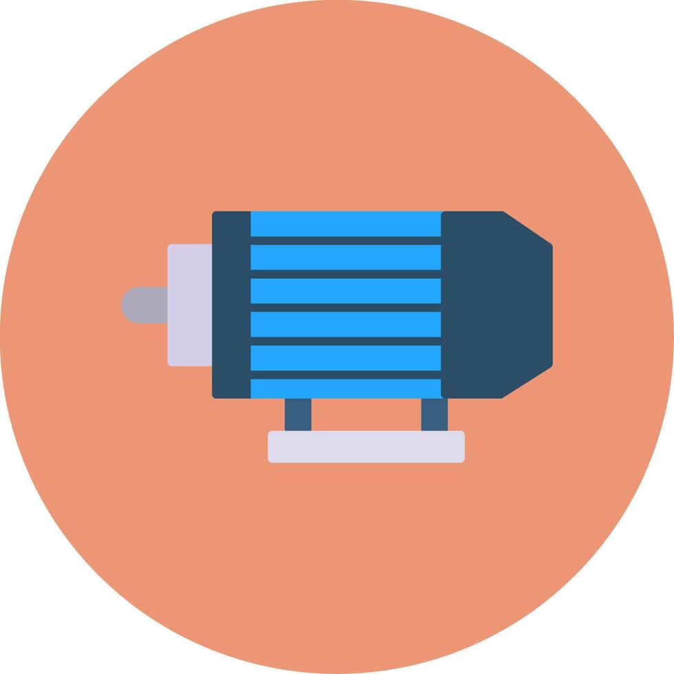 Electric Motor Flat Circle Icon vector